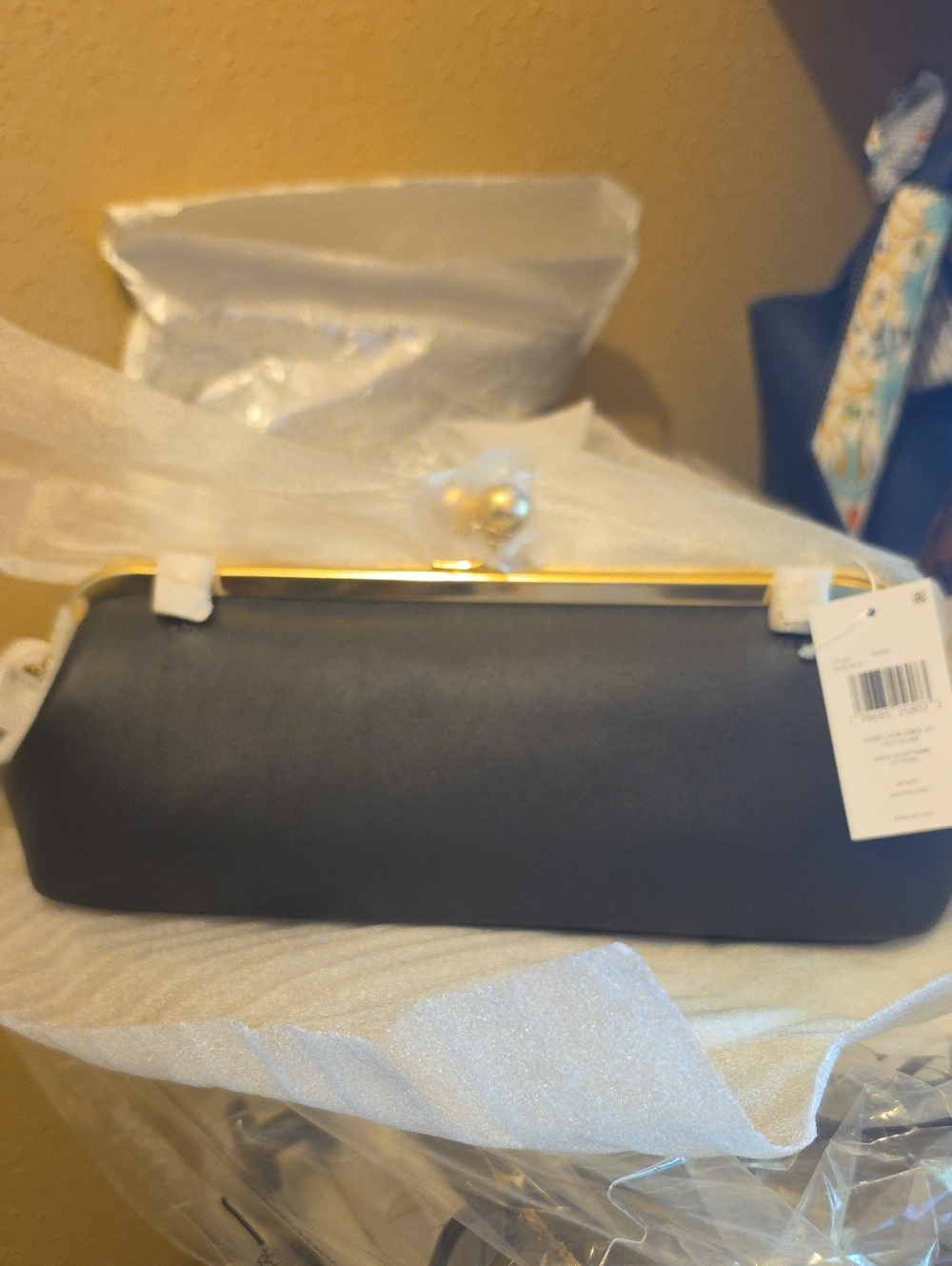 Coach Black Clutch with Gold Frame